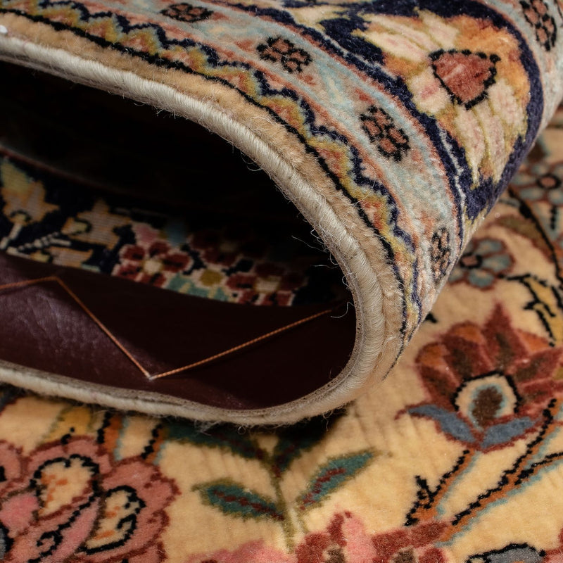 Perzisch tapijt - Ghom - 113 x 68 cm - mosterdgeel