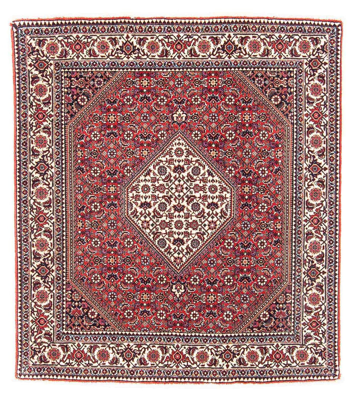 Perzisch tapijt - Bijar vierkant  - 115 x 101 cm - rood