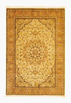 Perzisch tapijt - Tabriz - Royal - 150 x 105 cm - beige