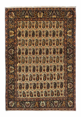 Zijden tapijt - Ghom Silk - Premium - 195 x 135 cm - licht beige