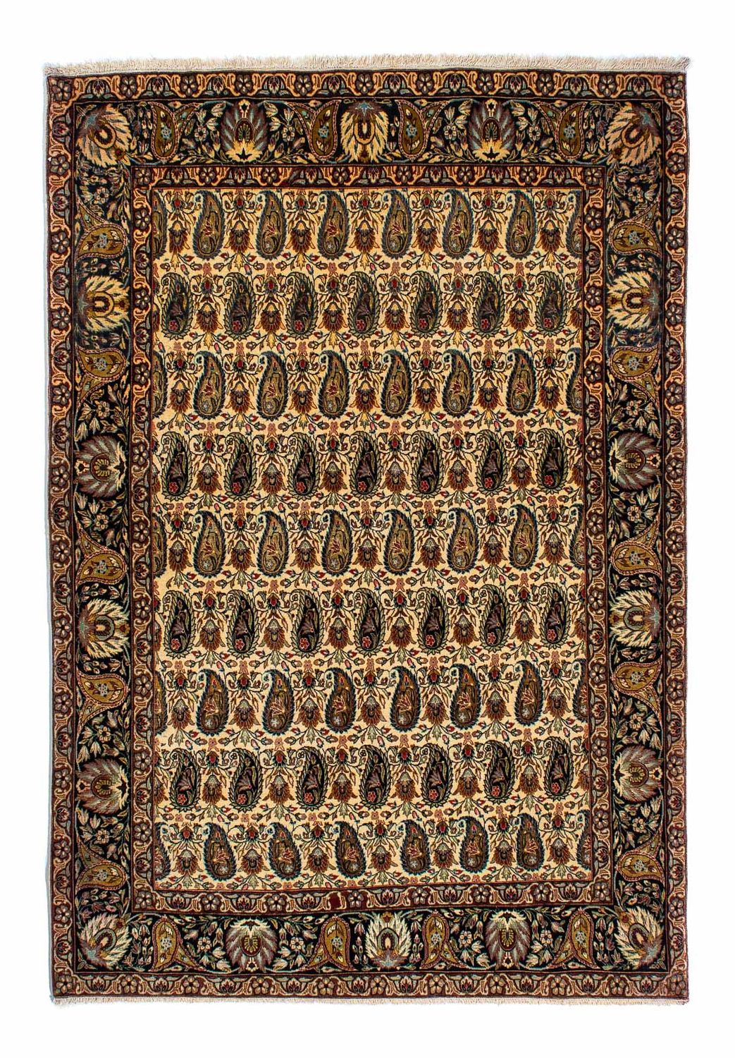 Zijden tapijt - Ghom Silk - Premium - 195 x 135 cm - licht beige