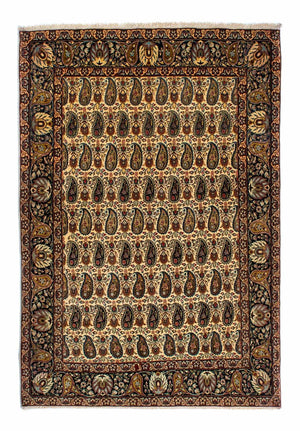 Zijden tapijt - Ghom Silk - Premium - 195 x 135 cm - licht beige