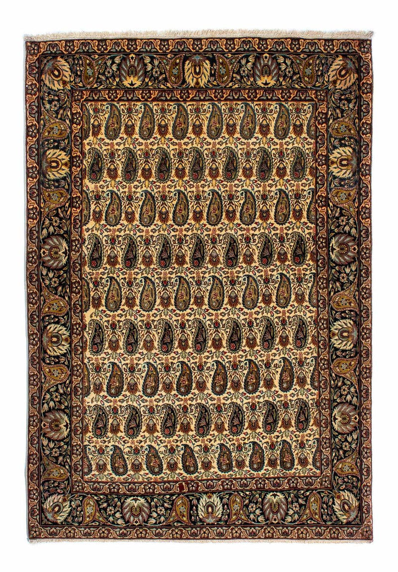 Zijden tapijt - Ghom Silk - Premium - 195 x 135 cm - licht beige