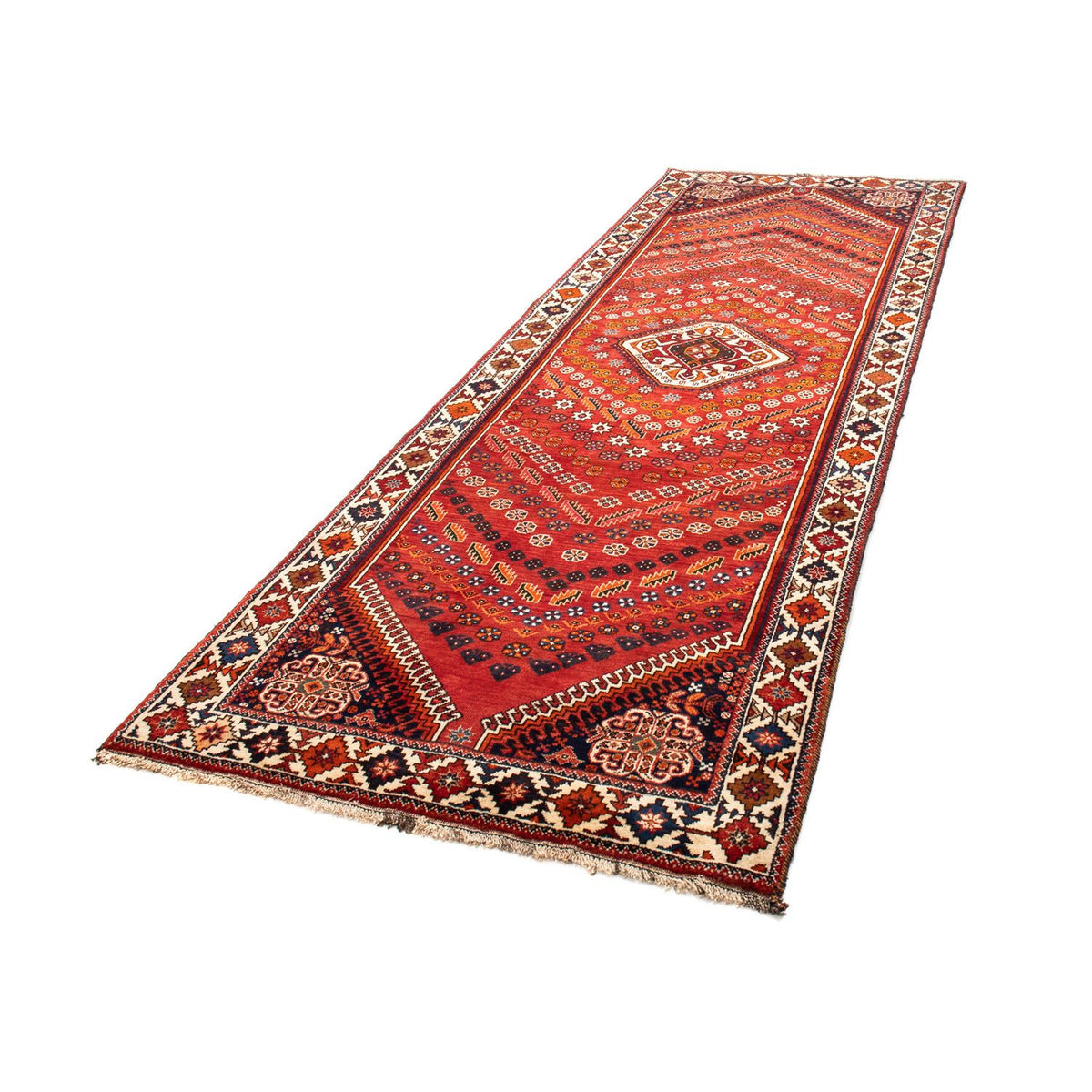 Loper Perzisch Tapijt - Nomadisch - 301 x 104 cm - donkerrood