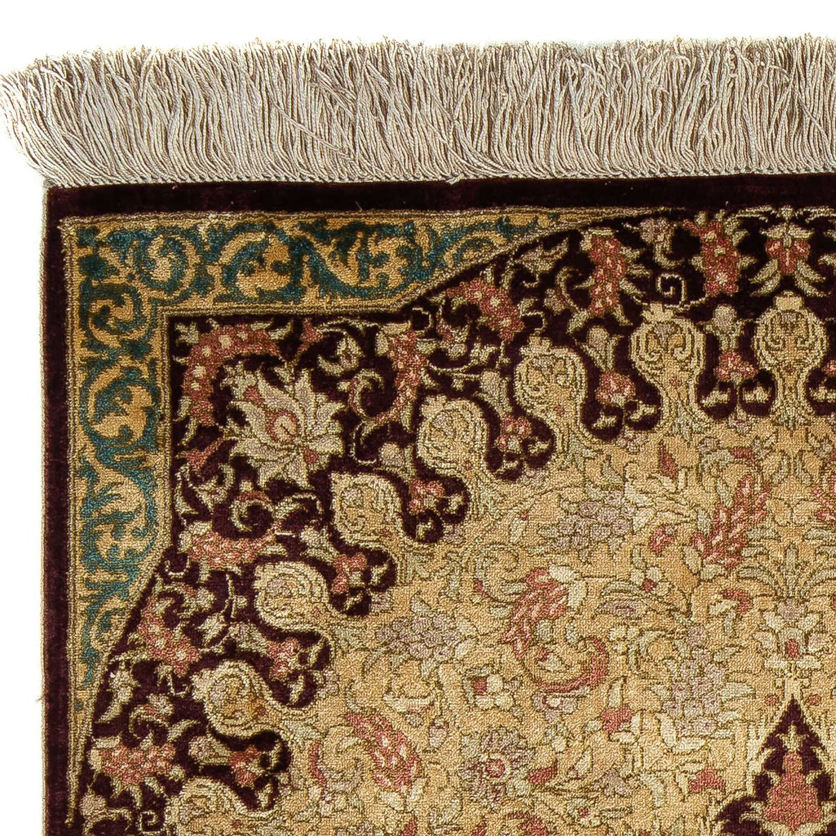 Perzisch tapijt - Ghom - 90 x 59 cm - bruin