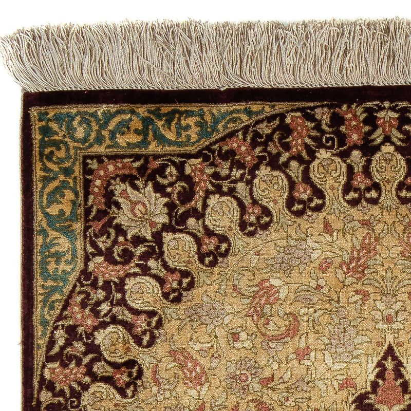 Perzisch tapijt - Ghom - 90 x 59 cm - bruin