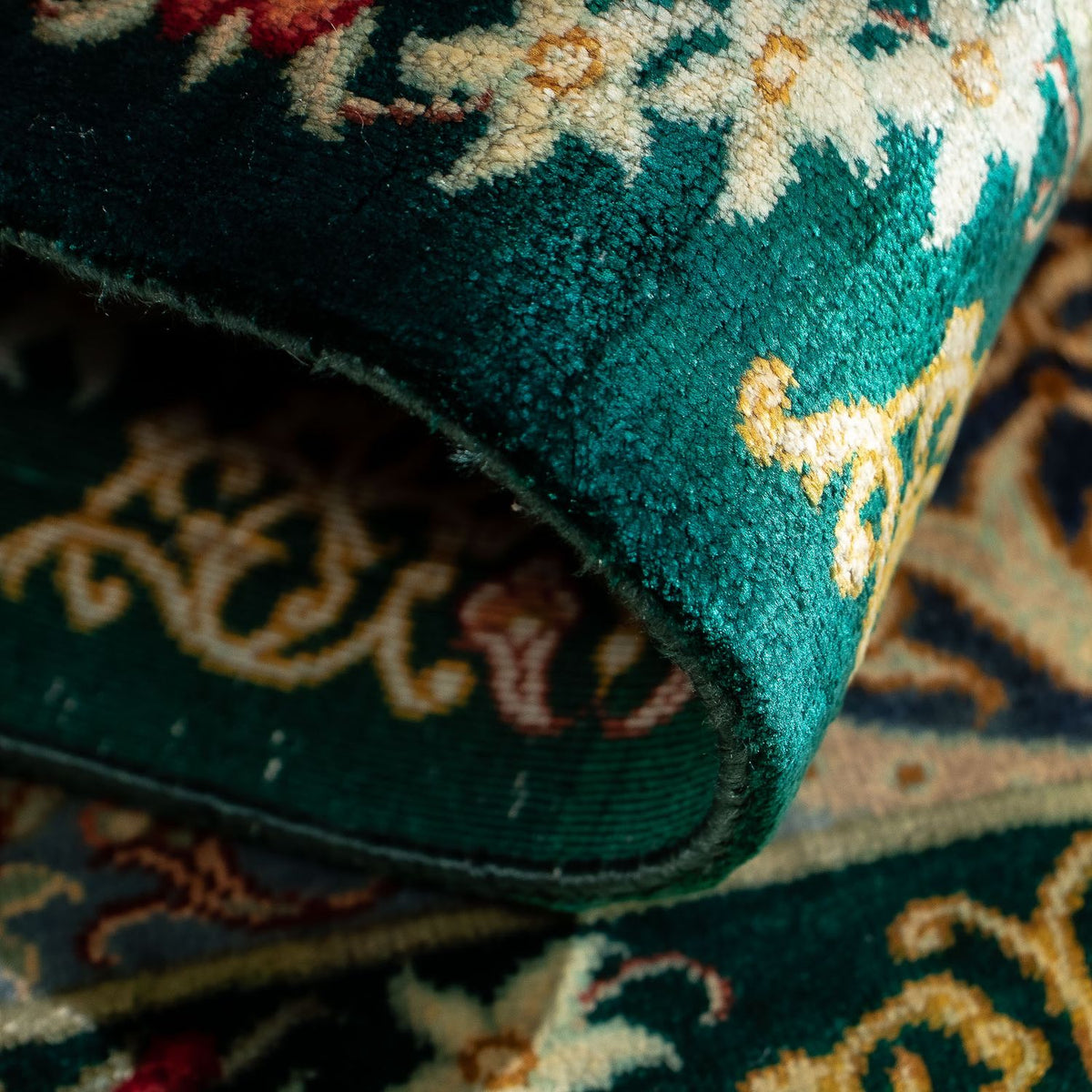 Perzisch tapijt - Ghom - 77 x 58 cm - donkerblauw