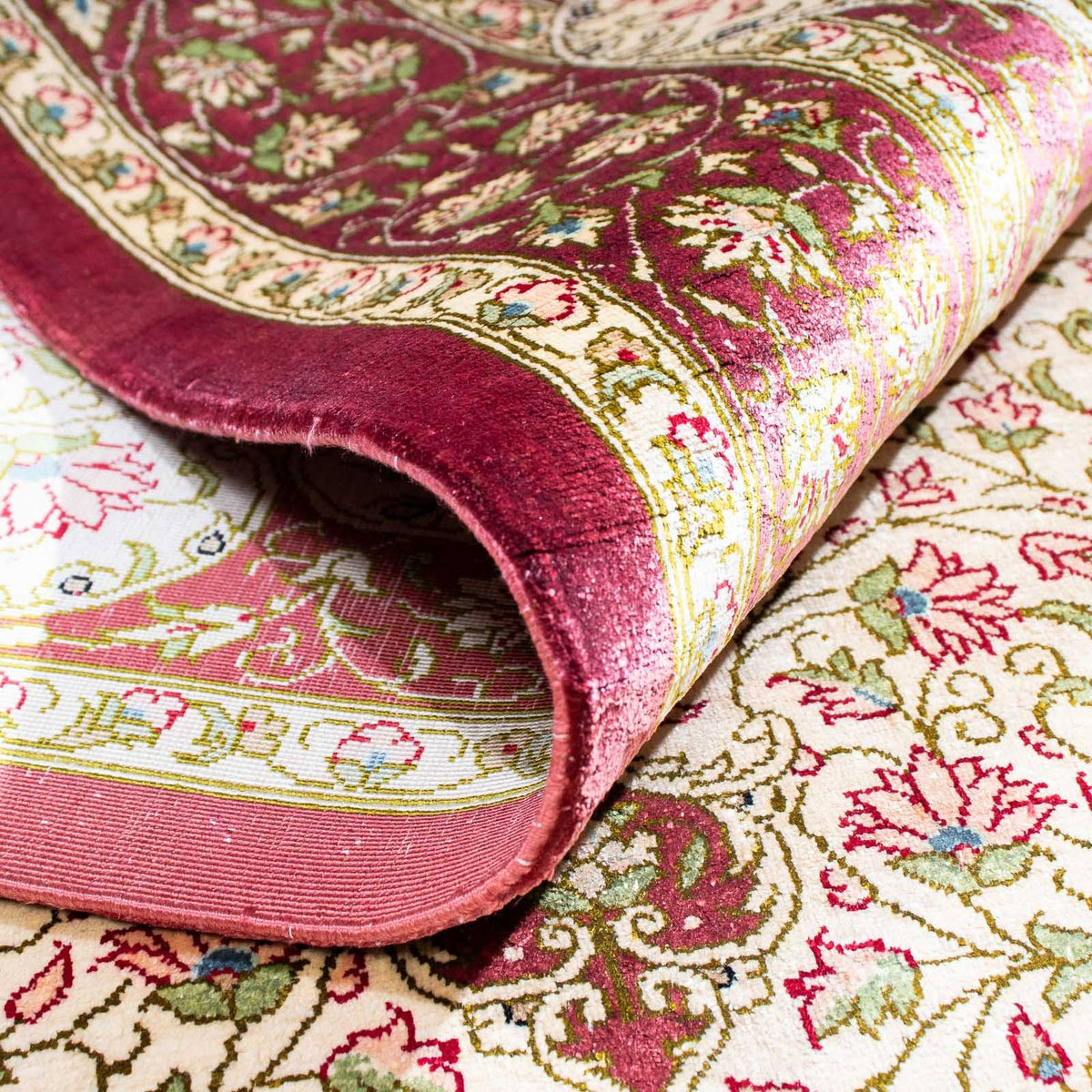 Perzisch tapijt - Ghom - 125 x 80 cm - beige