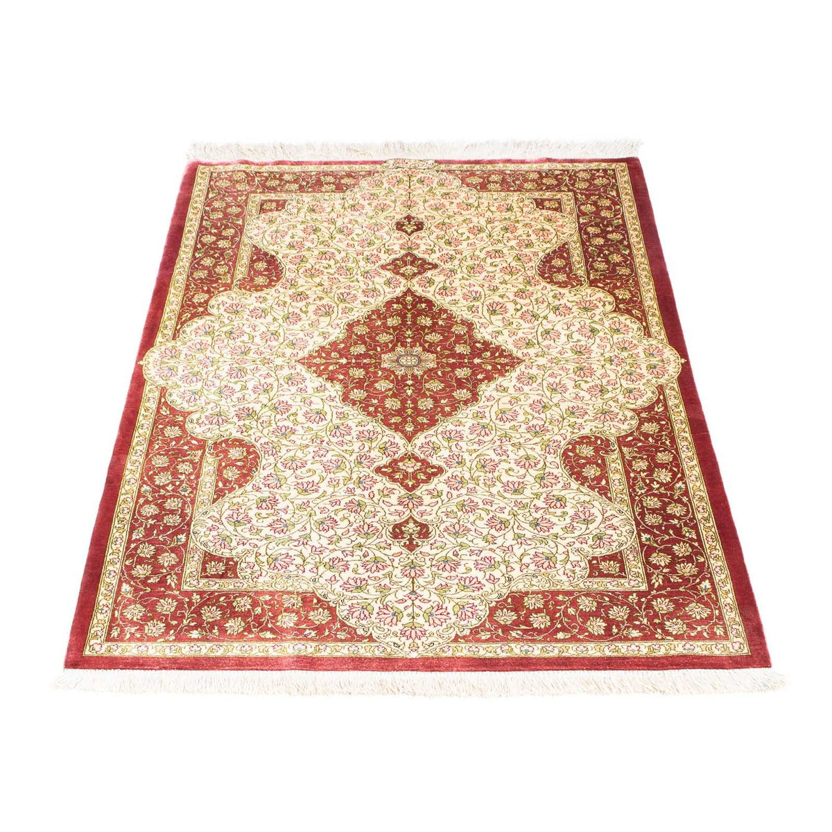 Perzisch tapijt - Ghom - 125 x 80 cm - beige