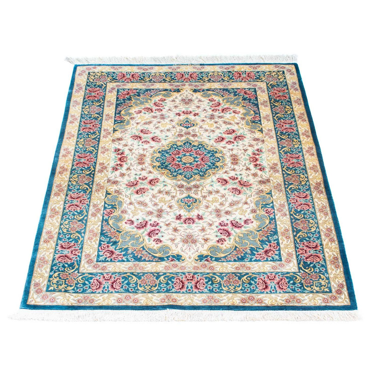 Perzisch tapijt - Ghom - 123 x 77 cm - beige