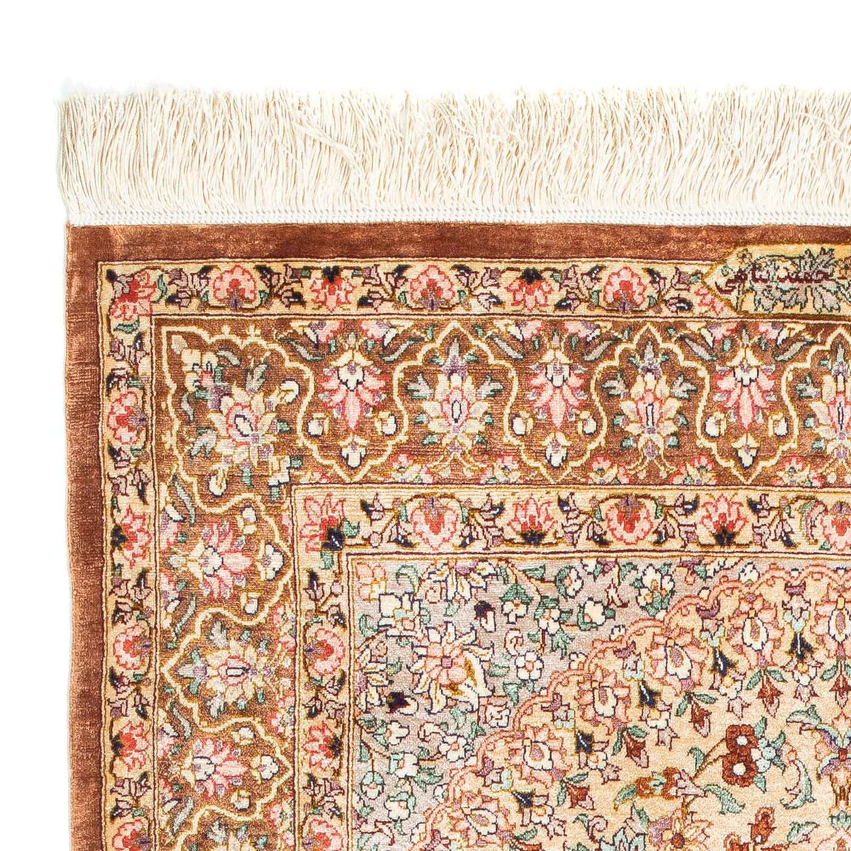 Perzisch tapijt - Ghom - 123 x 76 cm - beige