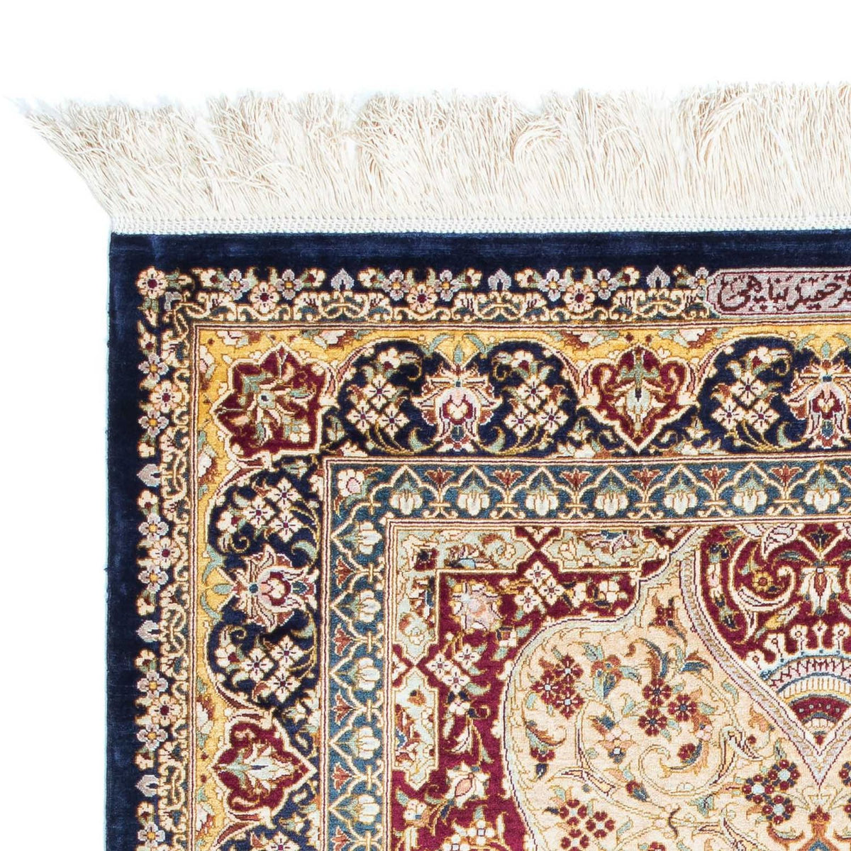 Perzisch tapijt - Ghom - 123 x 77 cm - donkerblauw