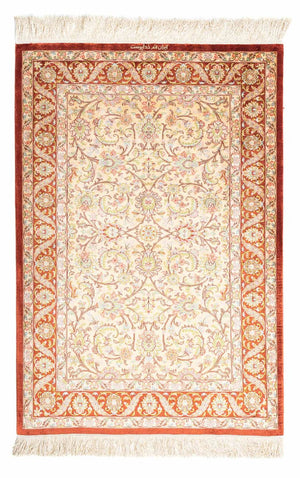 Perzisch tapijt - Ghom - 123 x 83 cm - beige