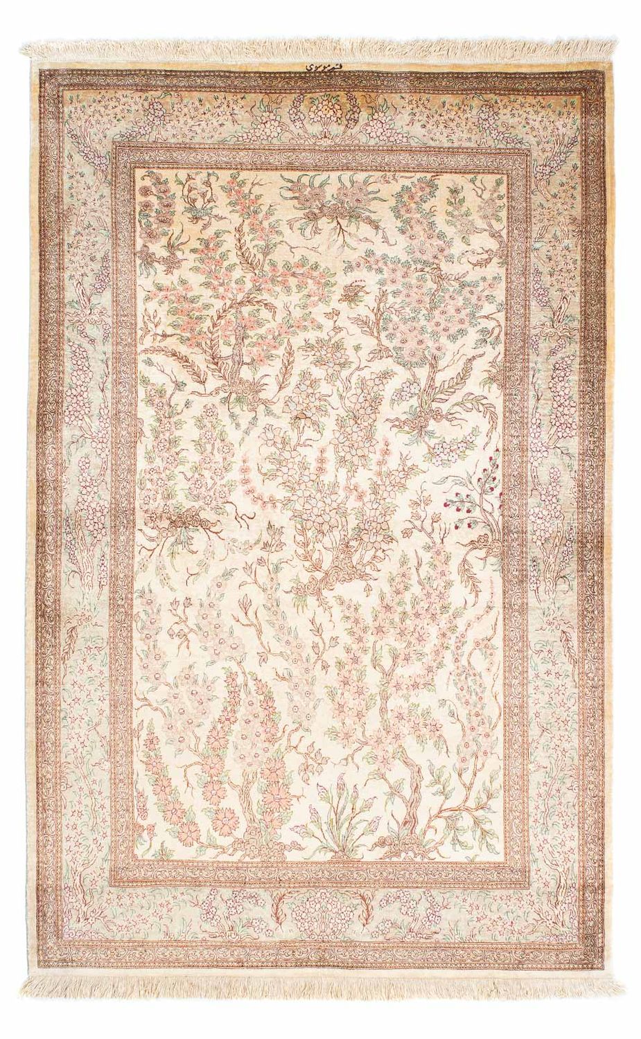 Perzisch tapijt - Ghom - 157 x 102 cm - beige