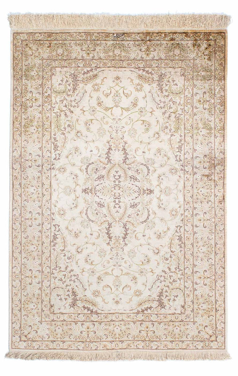 Perzisch tapijt - Ghom - 147 x 99 cm - beige