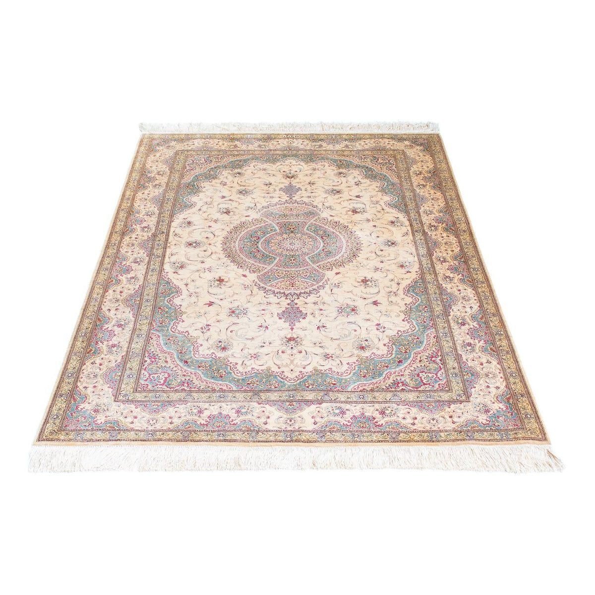 Perzisch tapijt - Ghom - 143 x 103 cm - beige