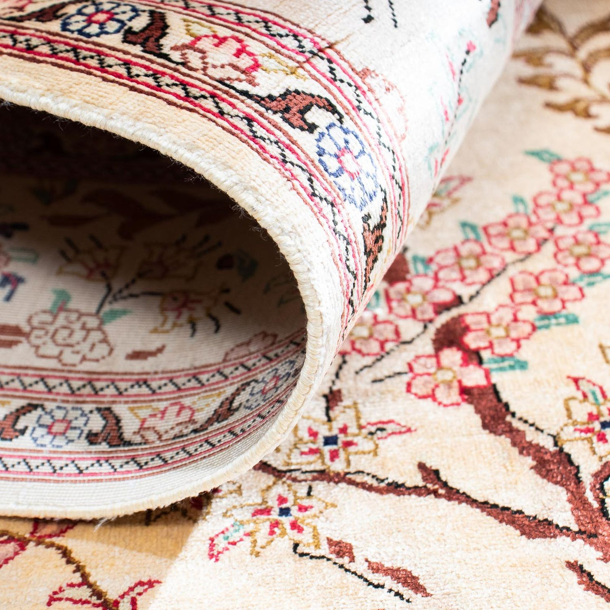 Perzisch tapijt - Ghom - 146 x 104 cm - beige