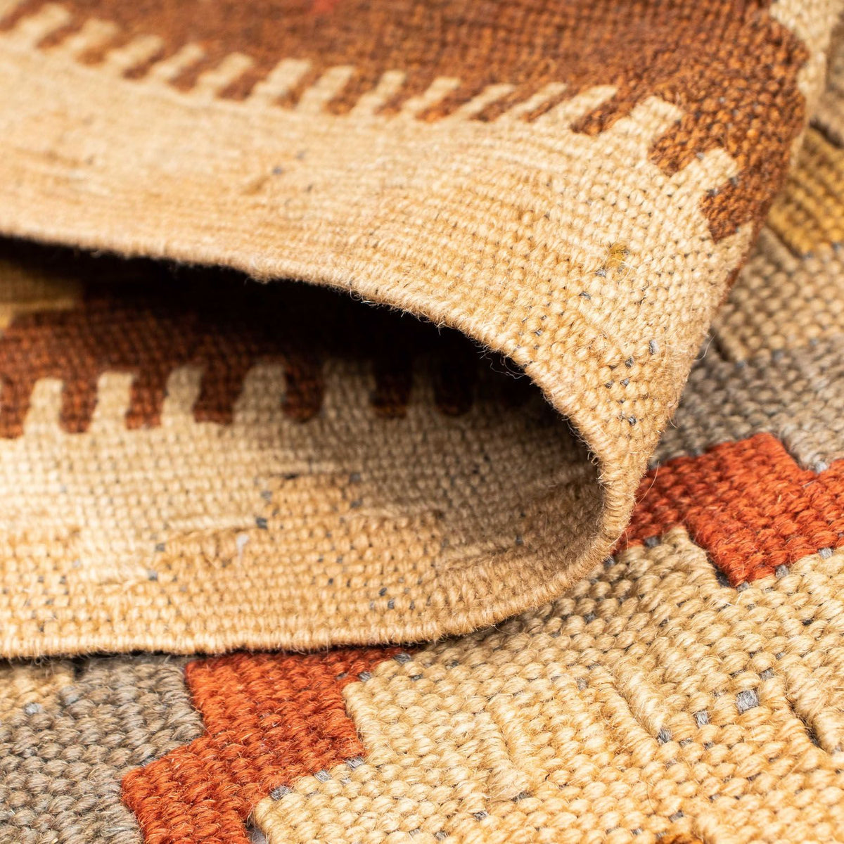 Loper Kelim tapijt - Oosters - 200 x 79 cm - lichtbruin