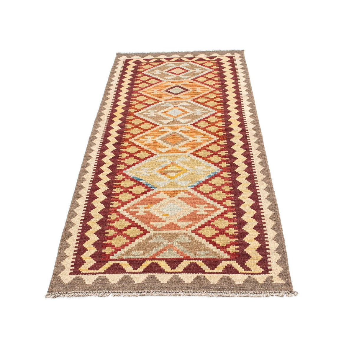 Loper Kelim tapijt - Oosters - 202 x 73 cm - beige