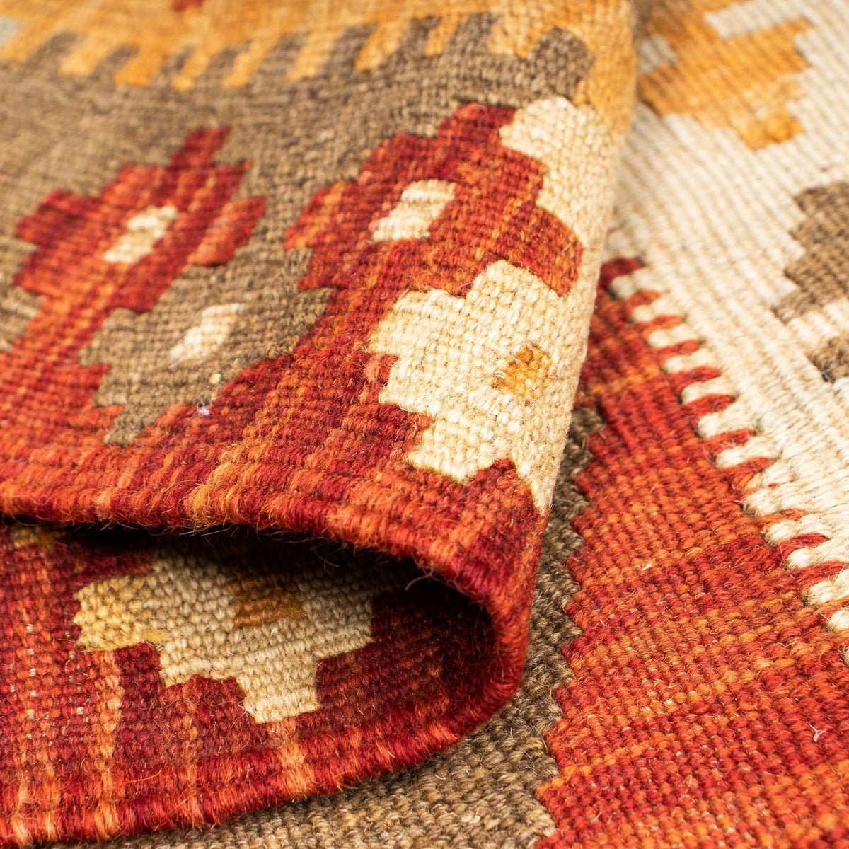 Loper Kelim tapijt - Oosters - 196 x 72 cm - beige