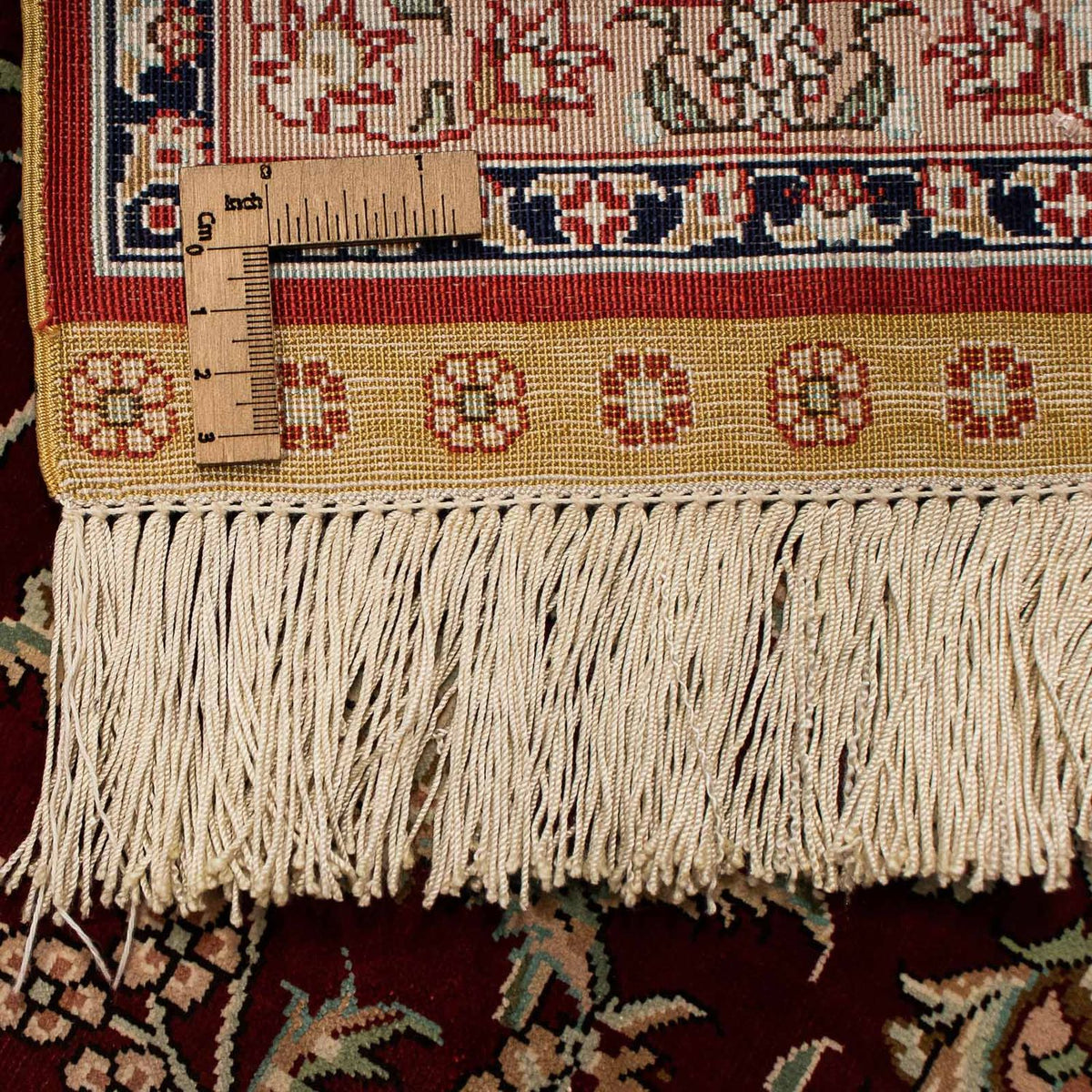 Zijden tapijt - Ghom Silk - Premium - 216 x 132 cm - donkerblauw