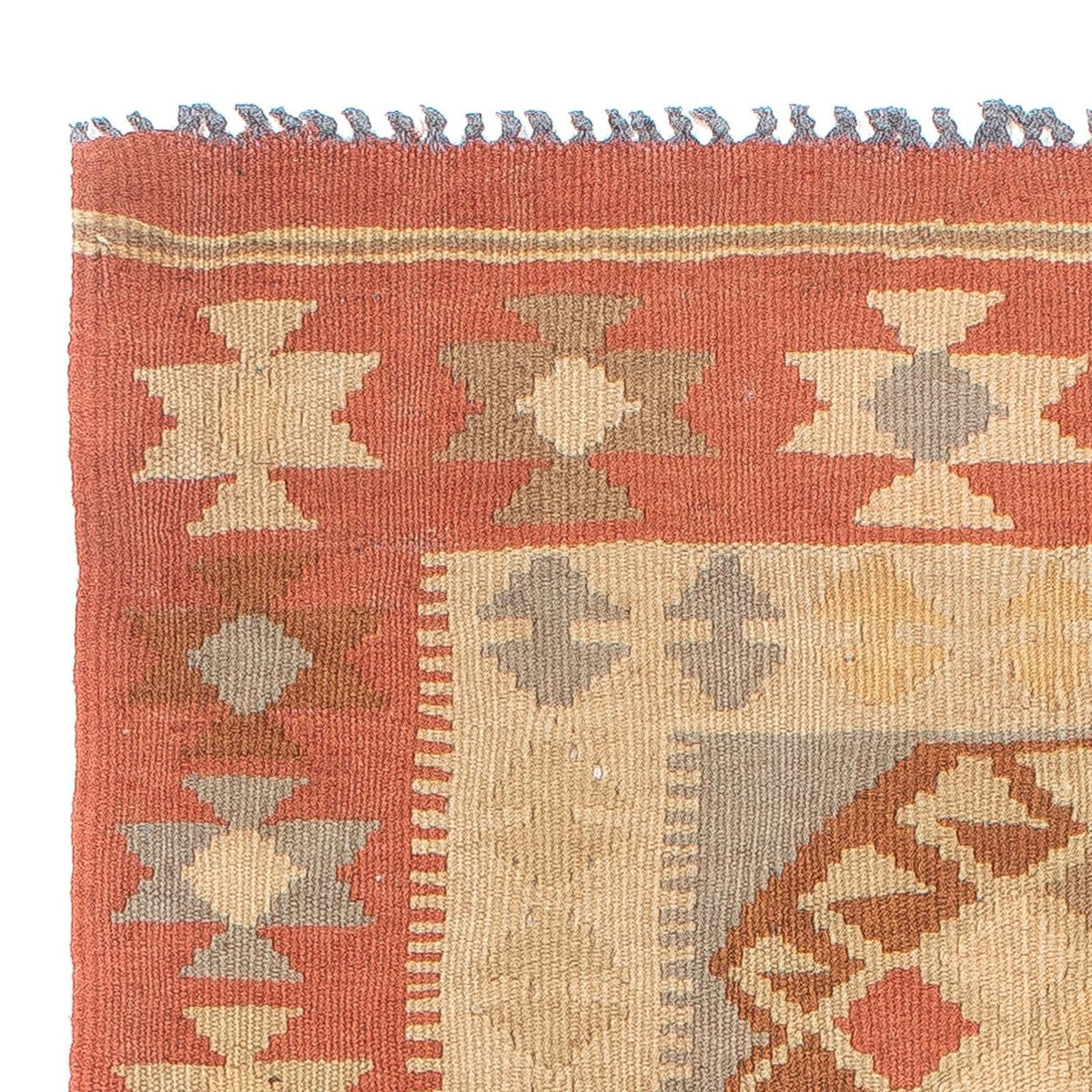 Loper Kelim tapijt - Splash - 199 x 67 cm - beige