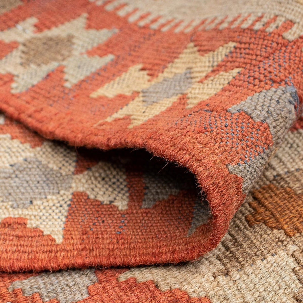 Loper Kelim tapijt - Splash - 199 x 67 cm - beige