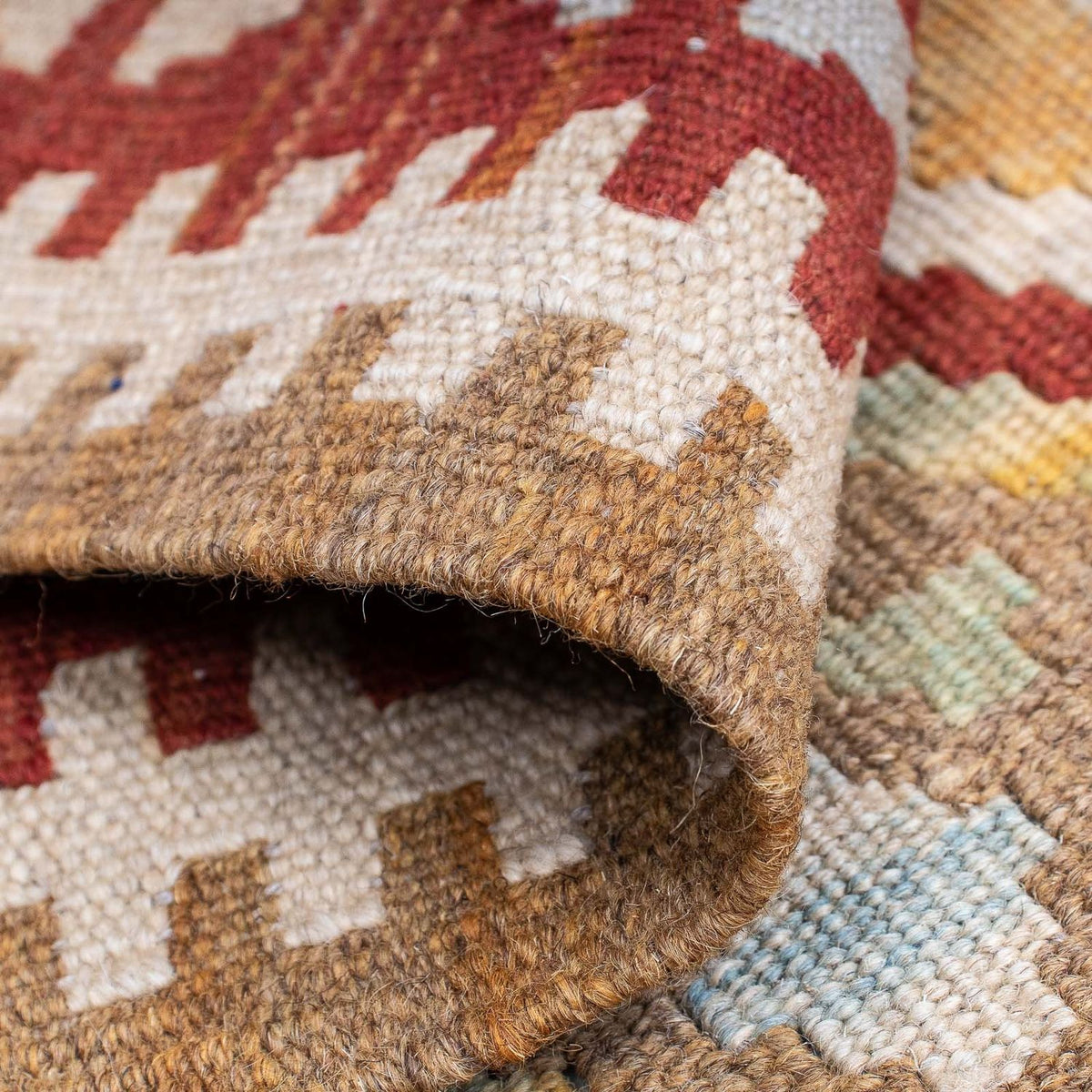 Loper Kelim tapijt - Splash - 192 x 68 cm - veelkleurig