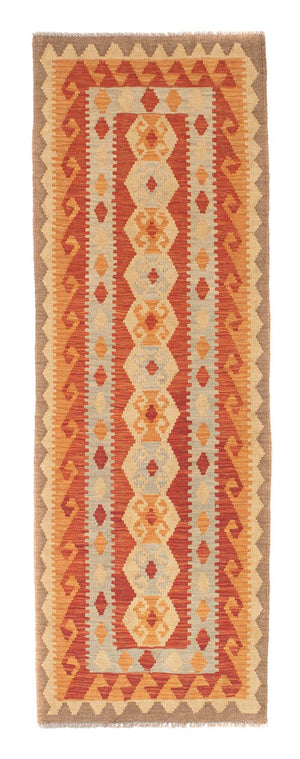 Loper Kelim tapijt - Splash - 197 x 63 cm - rood