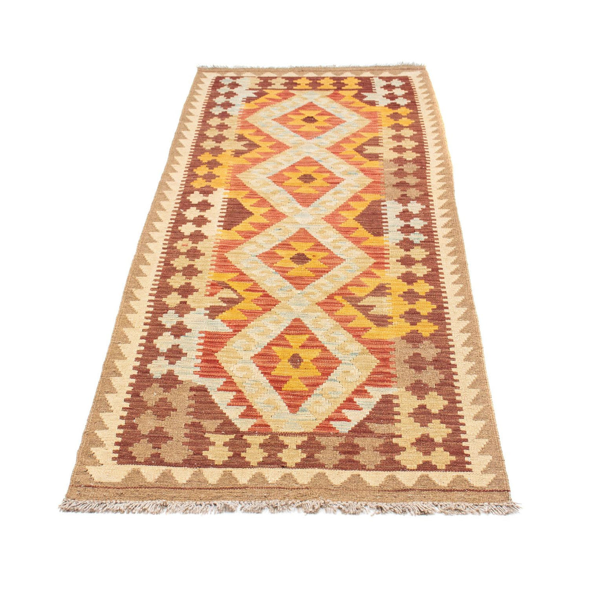 Loper Kelim tapijt - Oosters - 200 x 70 cm - beige