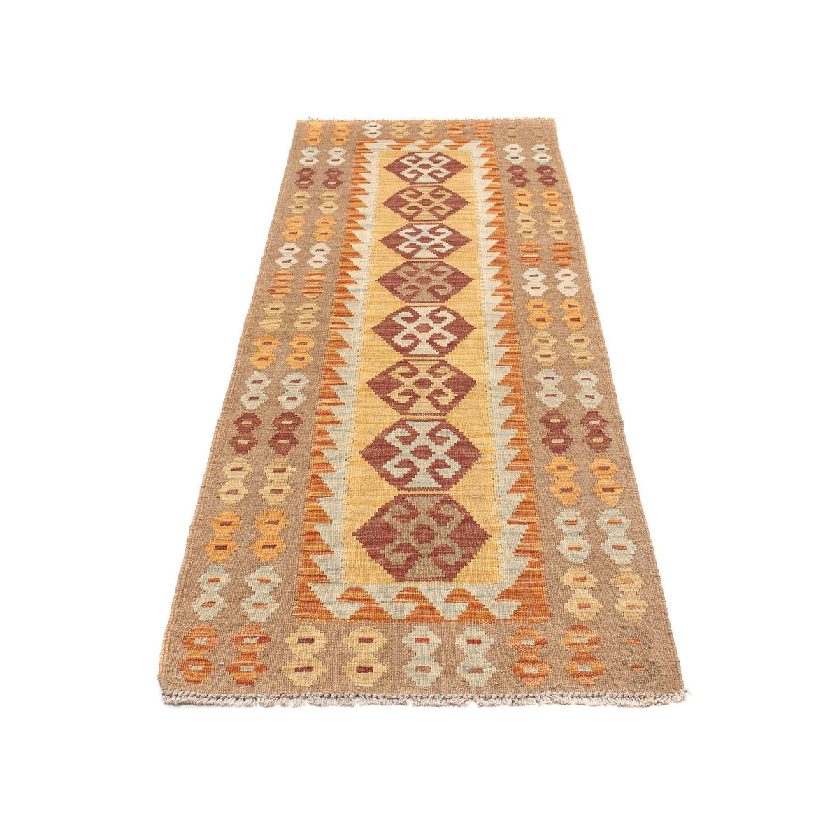 Loper Kelim tapijt - Splash - 204 x 65 cm - veelkleurig