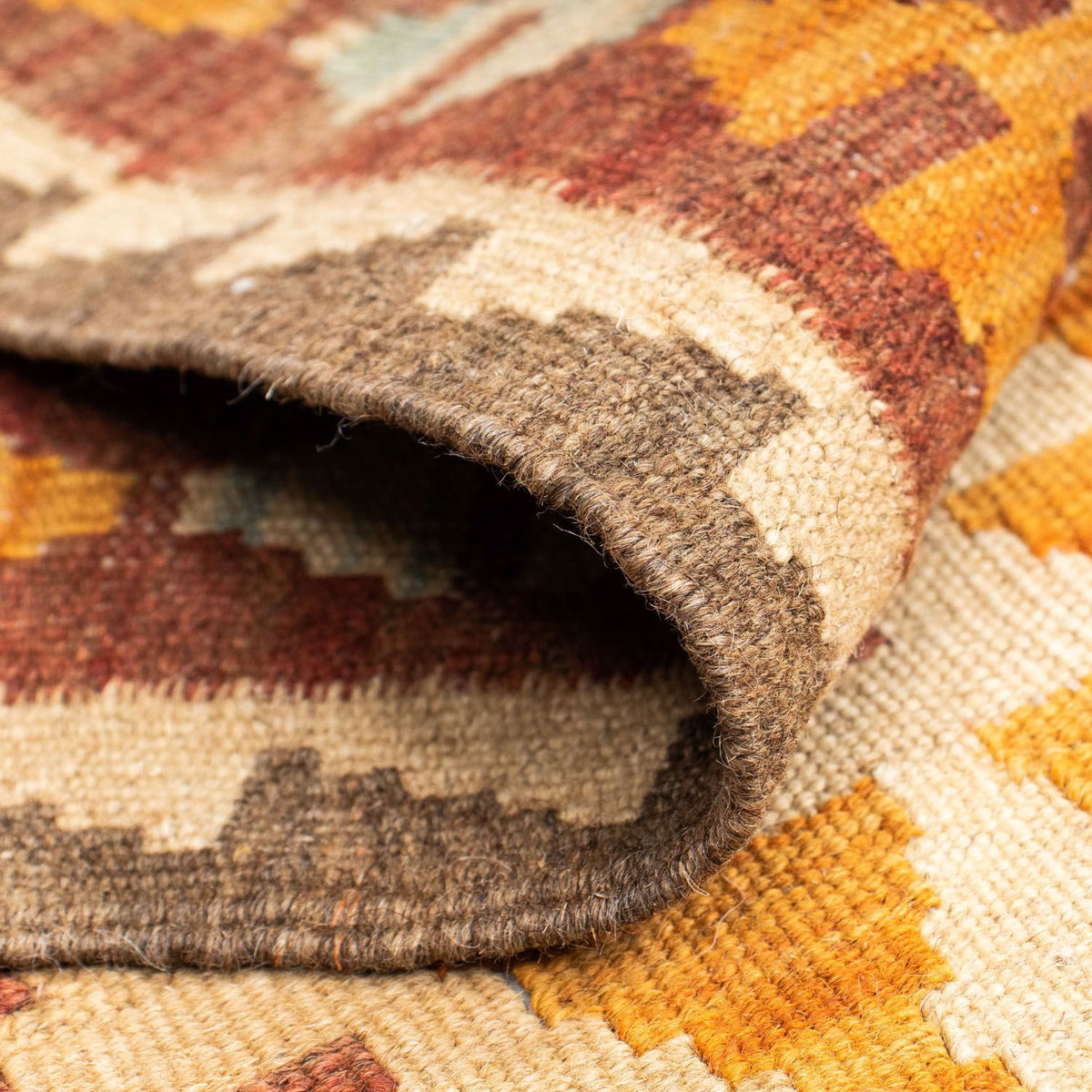 Loper Kelim tapijt - Oosters - 194 x 63 cm - beige