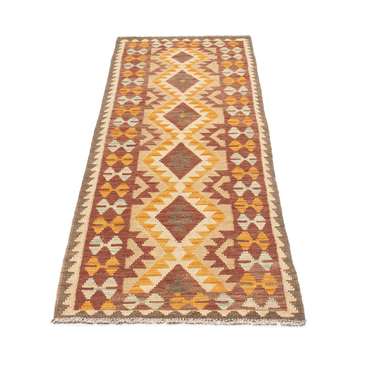 Loper Kelim tapijt - Oosters - 194 x 63 cm - beige