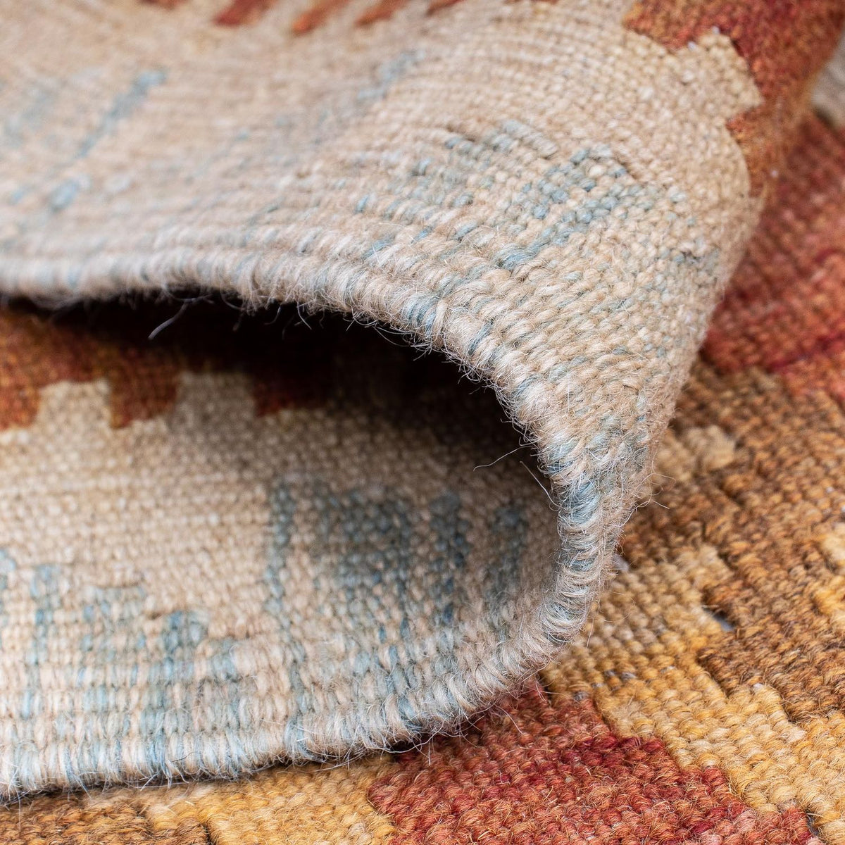 Loper Kelim tapijt - Splash - 200 x 60 cm - roest