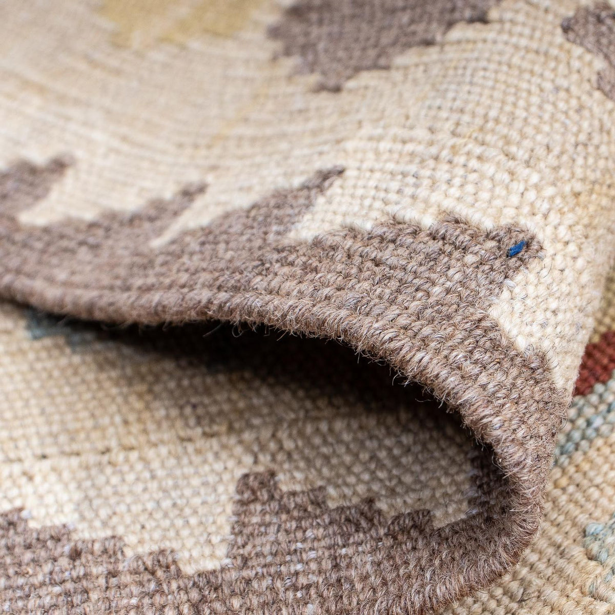 Loper Kelim tapijt - Splash - 197 x 68 cm - lichtbruin