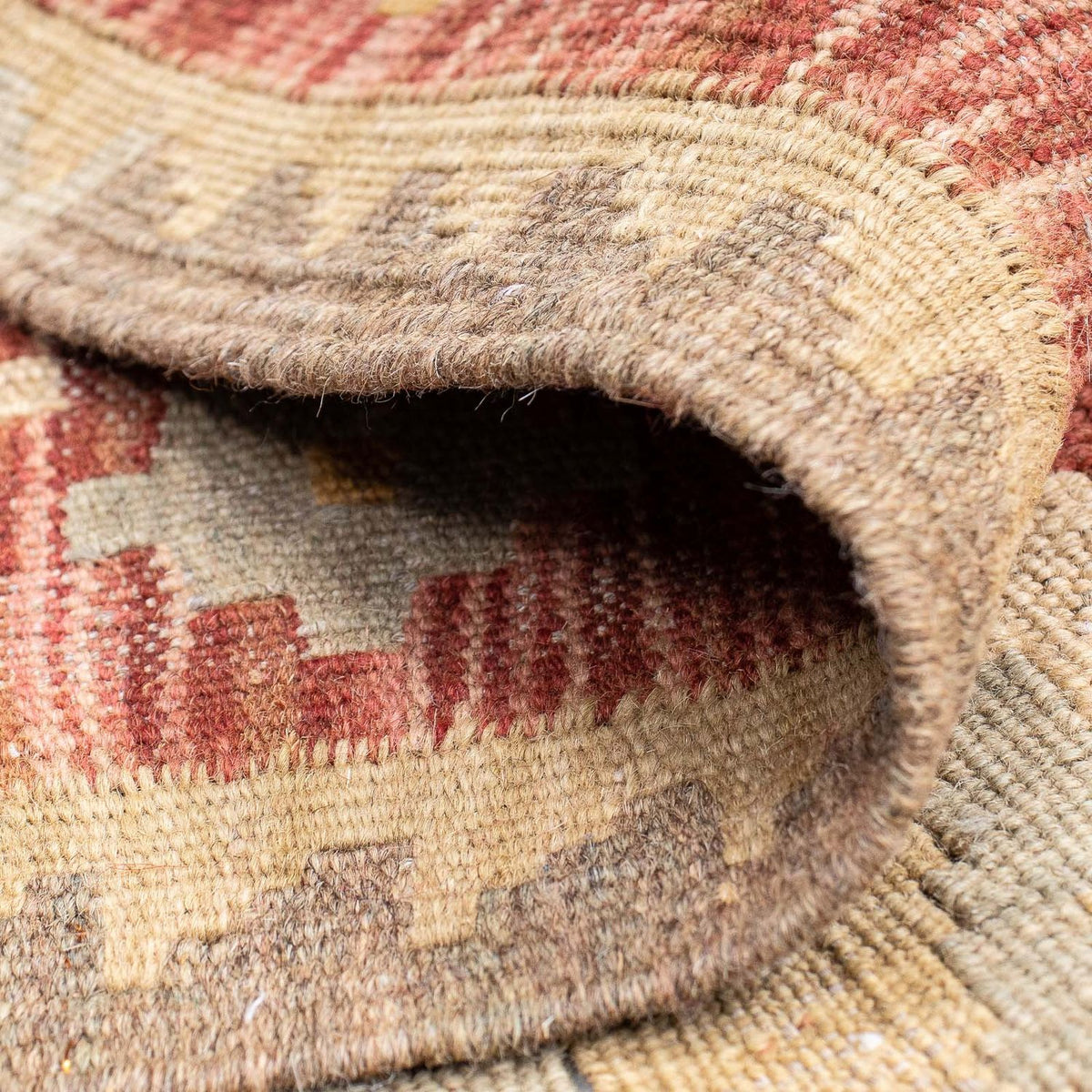 Loper Kelim tapijt - Splash - 193 x 64 cm - roest