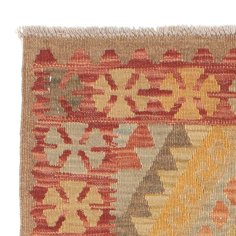 Loper Kelim tapijt - Splash - 207 x 66 cm - licht rood