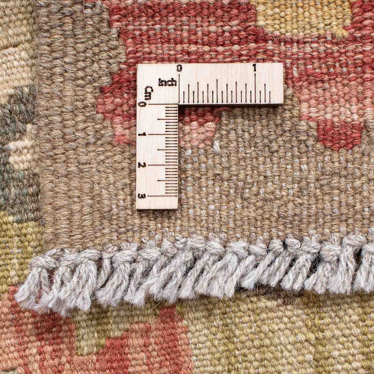 Loper Kelim tapijt - Splash - 207 x 66 cm - licht rood