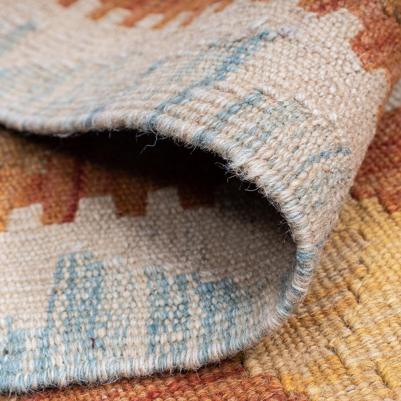 Loper Kelim tapijt - Splash - 202 x 62 cm - roest