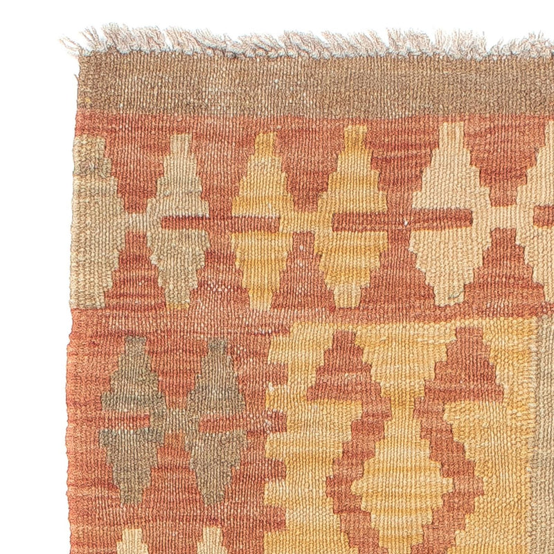 Loper Kelim tapijt - Splash - 207 x 65 cm - licht rood