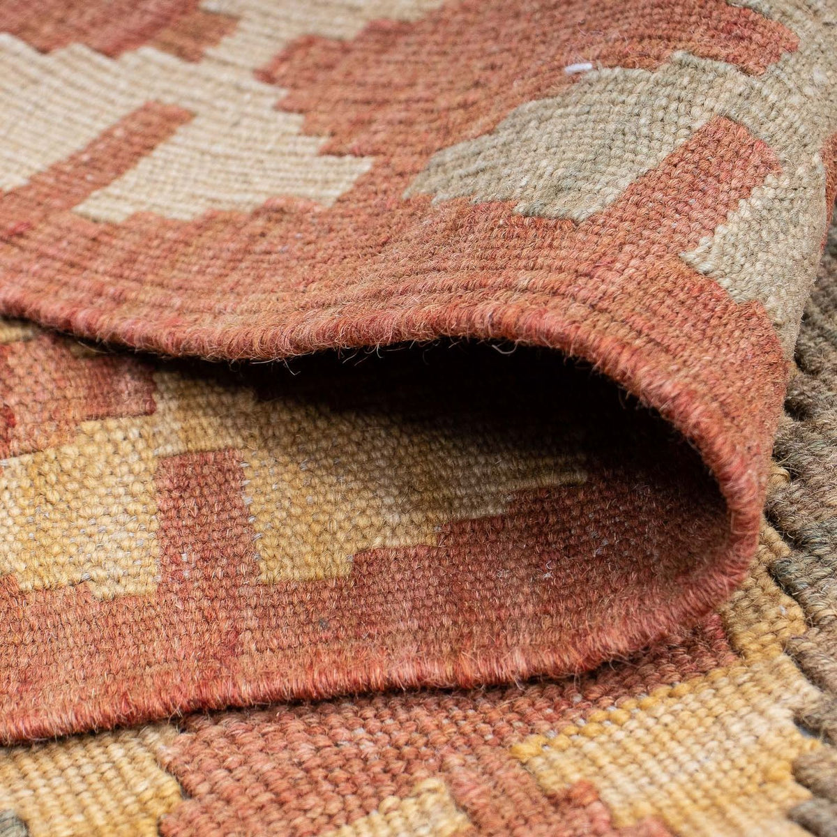 Loper Kelim tapijt - Splash - 207 x 65 cm - licht rood