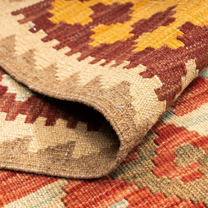 Loper Kelim tapijt - Oosters - 199 x 67 cm - lichtbruin