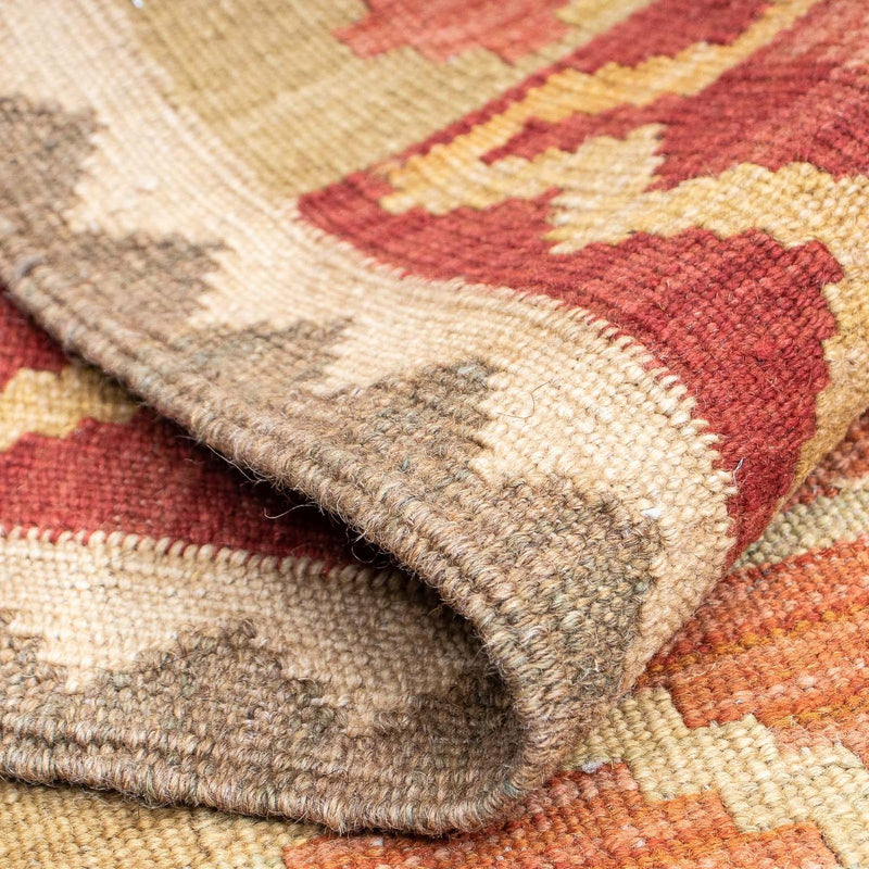 Loper Kelim tapijt - Splash - 198 x 68 cm - roest