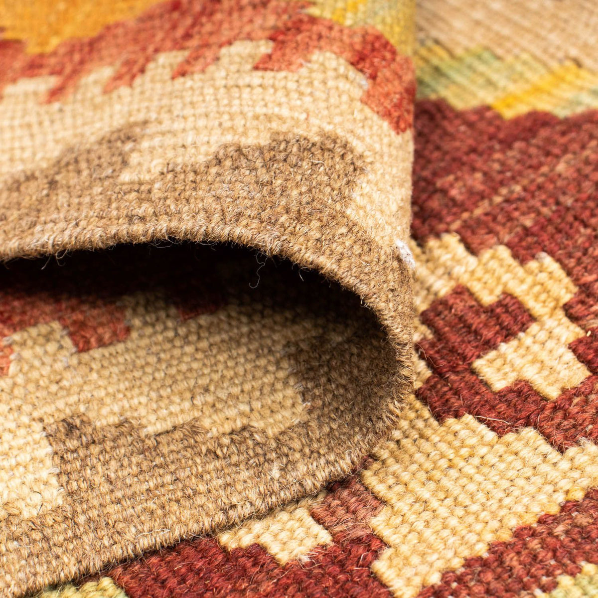 Loper Kelim tapijt - Oosters - 195 x 74 cm - beige