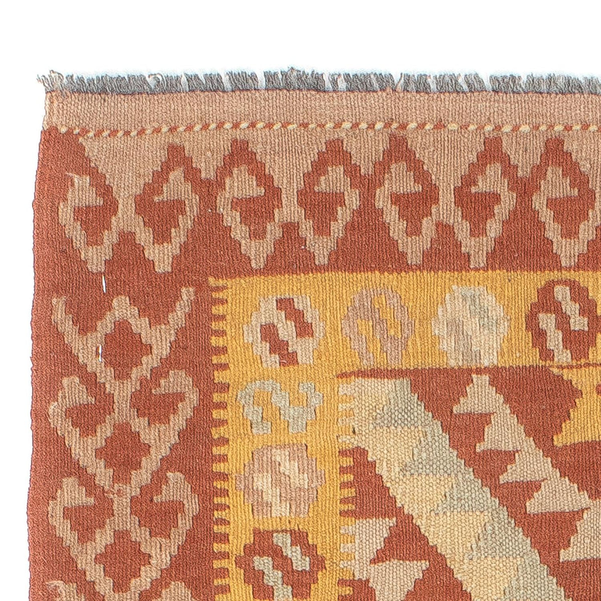 Loper Kelim tapijt - Splash - 203 x 69 cm - roest