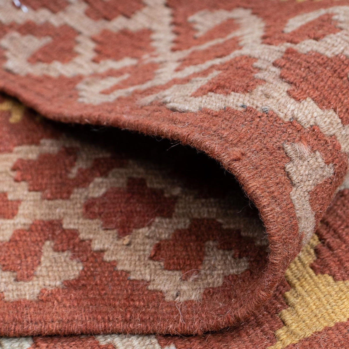 Loper Kelim tapijt - Splash - 203 x 69 cm - roest