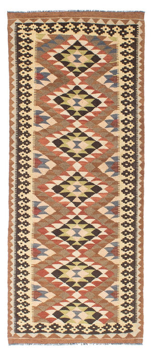 Loper Kelim tapijt - Oosters - 207 x 85 cm - lichtbruin