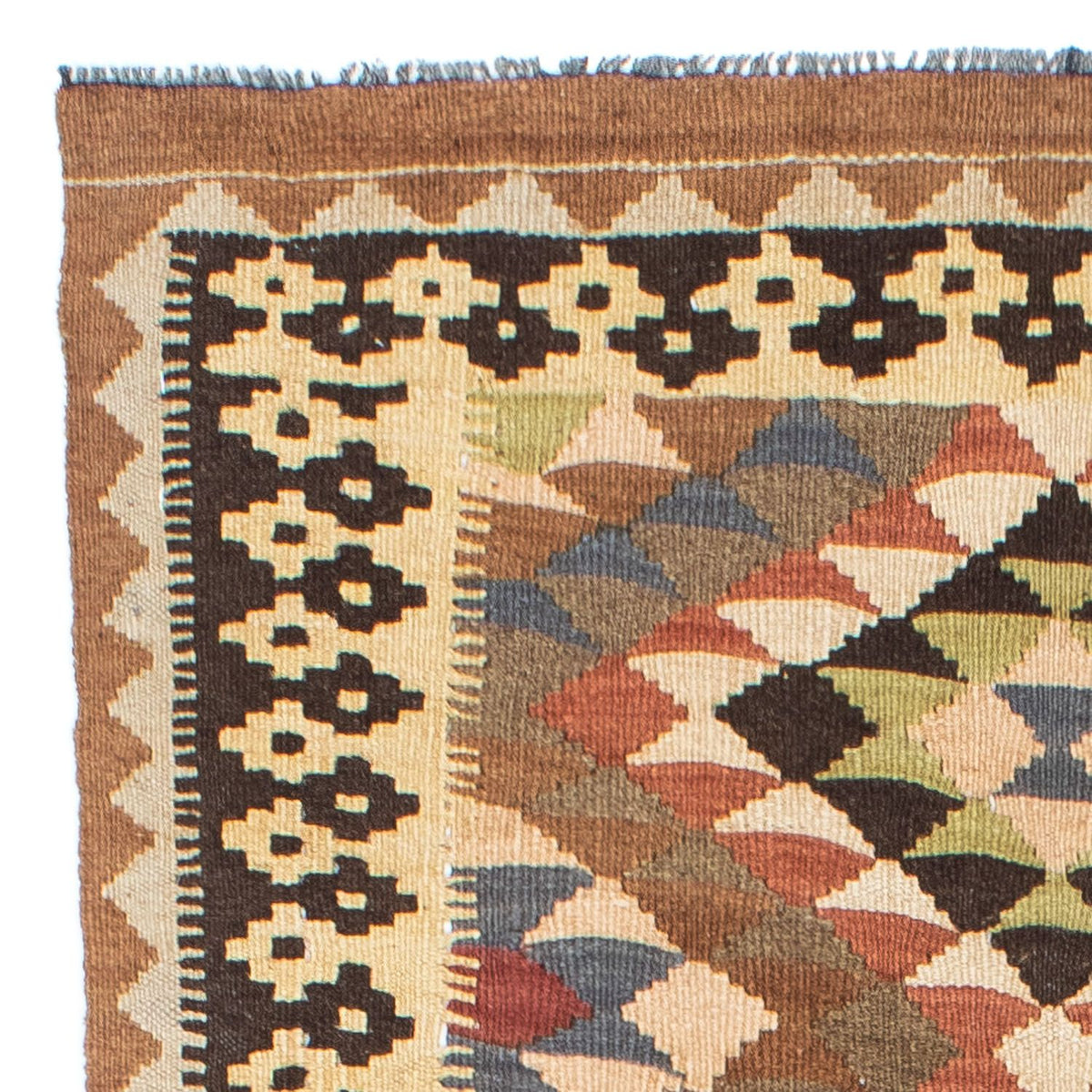 Loper Kelim tapijt - Oosters - 207 x 85 cm - lichtbruin