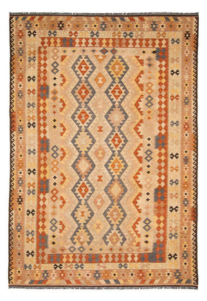 Kelim tapijt - Splash - 293 x 200 cm - lichtbruin