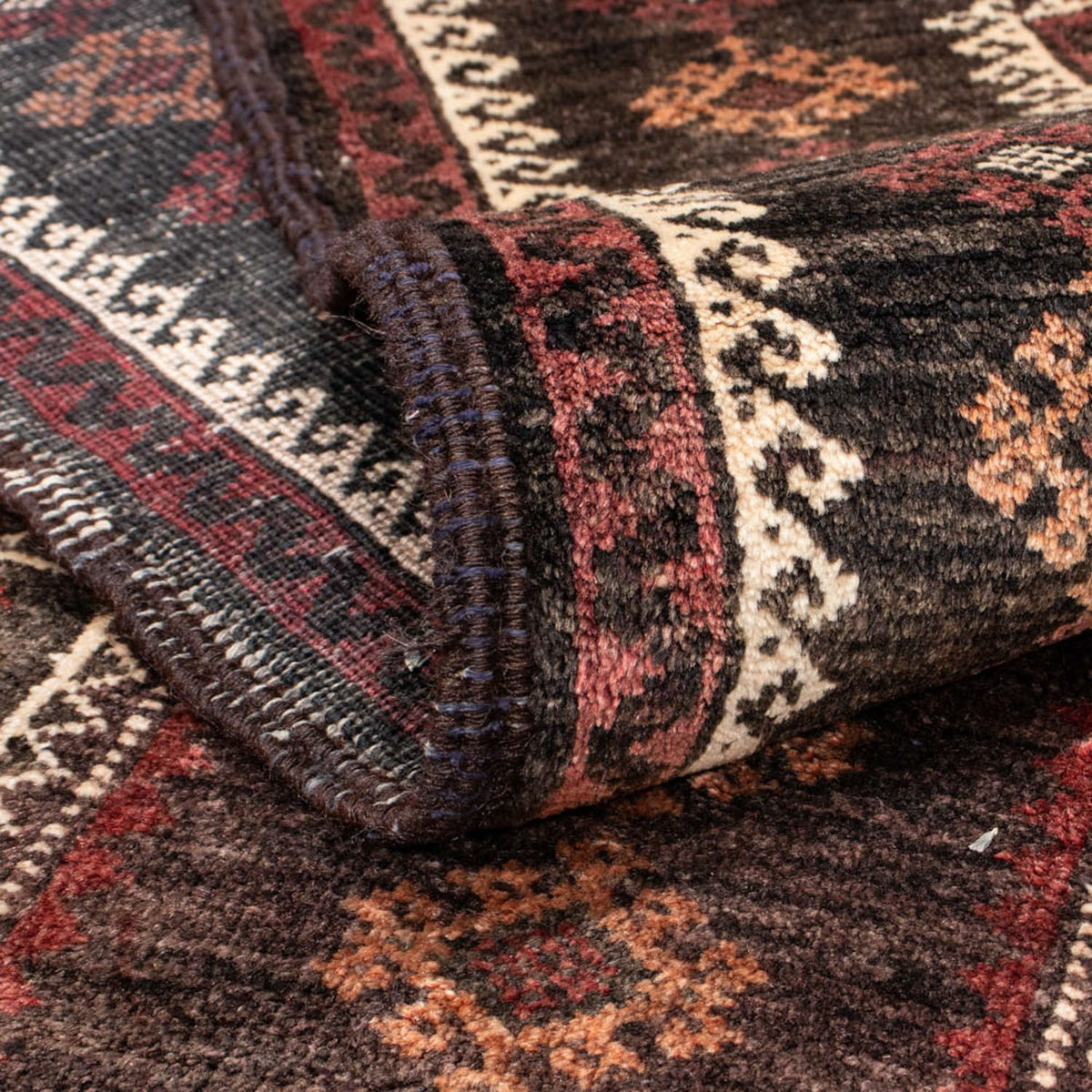 Loper Baluch tapijt - 223 x 111 cm - licht choco